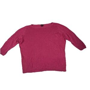 Talbots Linen Sweater Women 1X Pink Knit‎ Lightweight Casual Minimalist Classic